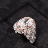 Majestic-looking Pave Oval Cut 10.0ct Engagement Ring In Sterling Silver