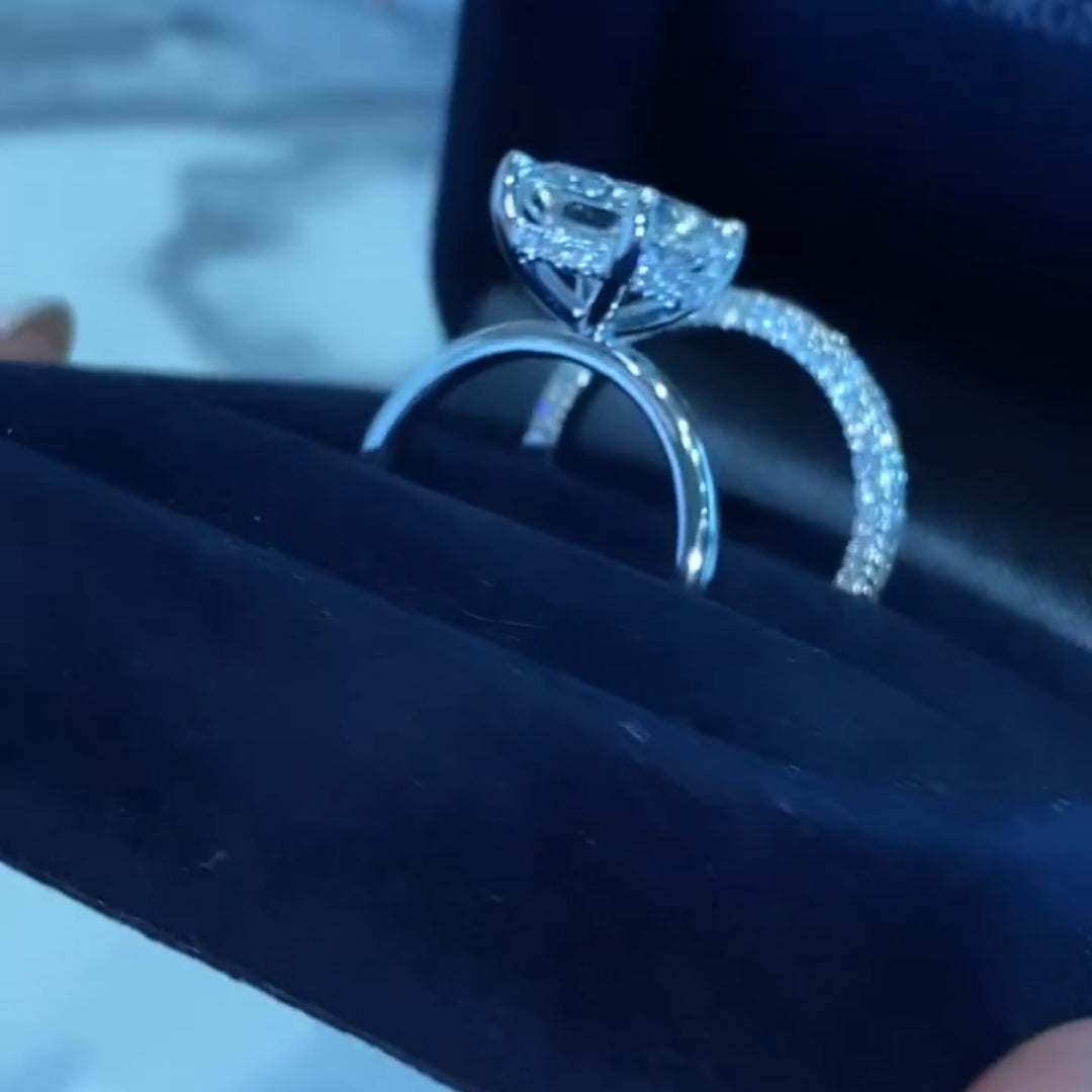 Gorgeou Radiant Cut 5.0ct Solitaire Ring Set In Sterling Silver