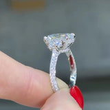 Elegant Radiant Cut 5.0ct Engagement Ring In 925 Sterling Silver