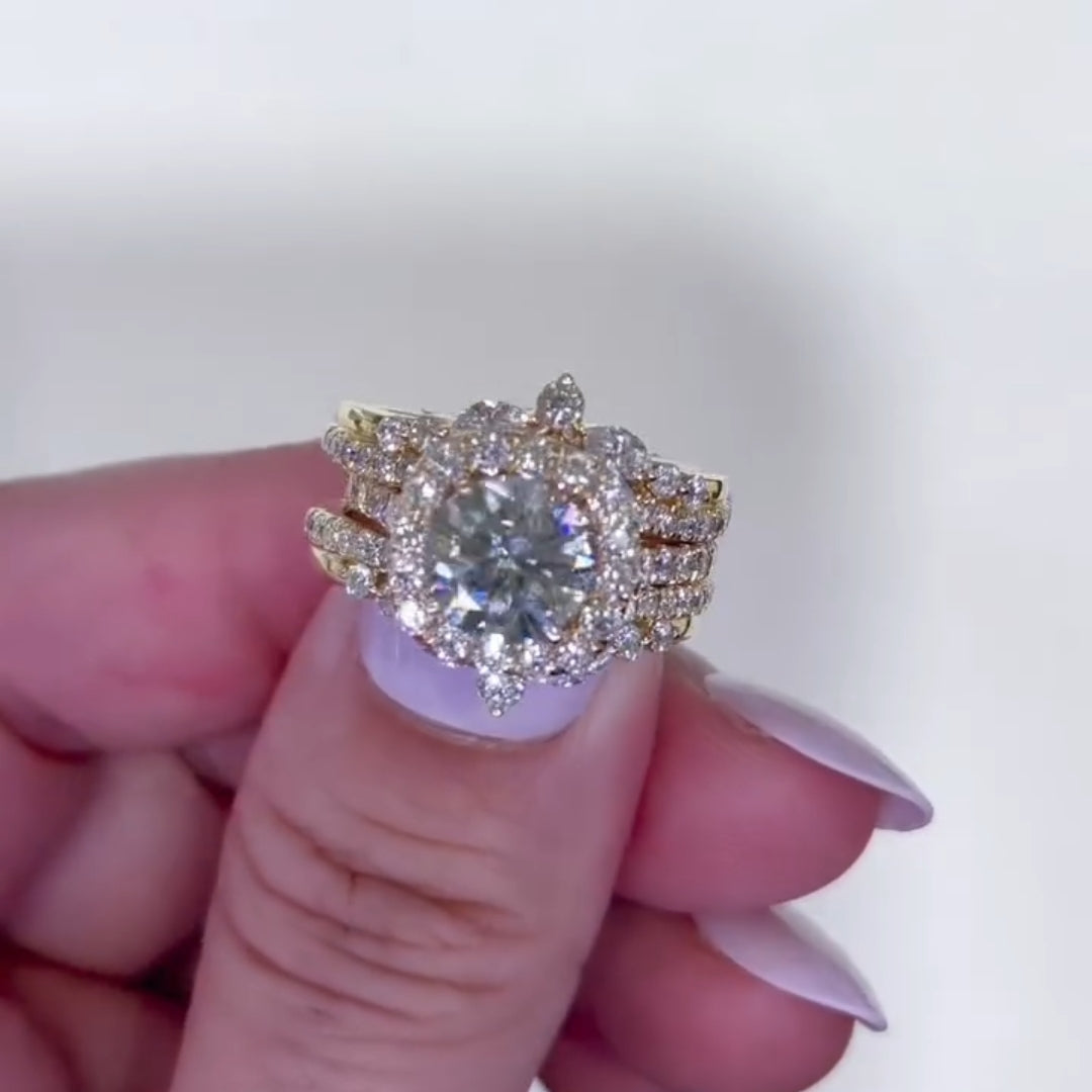Vintage Round Cut 2.0ct Insert Ring Set In Sterling Silver