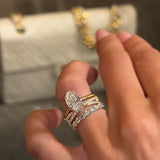 Luxurious Oval Cut 3PC Wedding Set In Sterling Silver
