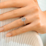 Regal Solarii Moissanite 4.0ct Radiant Cut 925 Sterling Silver Pave Engagement Ring