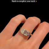 Art Deco Baguette Cut Half Moon Statement Ring