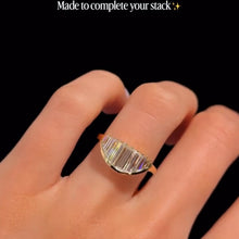 Art Deco Baguette Cut Half Moon Statement Ring