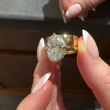 Massive 5.0ct Oval Cut matched Interlocking puzzle Ring Set In 925 Sterling Silver