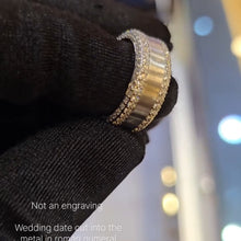 The "Sculpted Date" Solid Cut-Out Roman Numeral Band