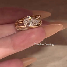 Elegant 2.0ct Pear Cut Intertwined Crossover Engagement Ring