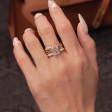 Vintage Radiant Cut 5.0 Ct Solitaire 4pc Wedding Ring Set 925 Sterling Silver