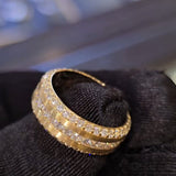 The "Equinox" Brushed & Pavé Statement Band