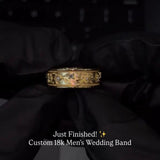 Bold Ornate Floral Engraved Anniversary Band