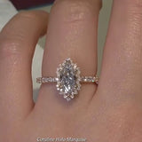 Vintage 2.0ct Marquise Cut Coraline Halo Engagement Ring In Sterling Silver