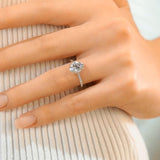 Radiating  Solarii Moissanite 3.0ct Oval Cut 925 Sterling Silver Hidden Halo Engagement Ring