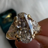 Seamless Three Stone Oval Cut 5.0ct Engagement Ring In Sterling Silver