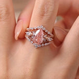 Deluxe-styled 4.0CT Pear Cut Insert Wedding Ring Set In Sterling Silver