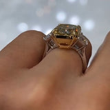 Heavenly Three Stone Radiant Cut 10.0ct Engagement Ring In Sterling Silver