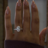 Intricate Oval Cut 4.0ct Pave Engagement Ring In Sterling Silver