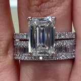 Solarii Alluring Emerald Cut Pave Set For Women In Sterling Silver