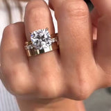 Graceful Solitaire 3PC Cushion Cut 4.0ct Ring Sets In Sterling Sliver