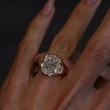 Gorgeous Three Stone Radiant Cut 6.0ct Engagement Ring In Sterling Silver