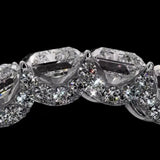 Intricate 925 Sterling Silver Radiant Cut/Round Cut Wedding Ring