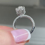 Deluxe Hidden Halo Marquise Cut 3.0ct Engagement Ring In Sterling Silver