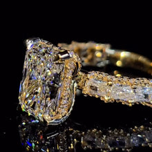 Starlit Pave Radiant Cut 5.0ct Engagement Ring In Sterling Silver