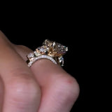 Starlit Side Stone Marquise Cut 3.0ct Engagement Ring In Sterling Silver