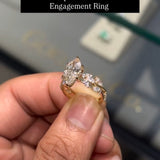 Gorgeous Vintage-Inspired 2.0ct Marquise Cut Cluster Ring In Sterling Silver