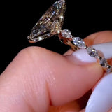 Exquisite 4.0ct Marquise Cut with Scalloped Petal Halo Engagement Ring