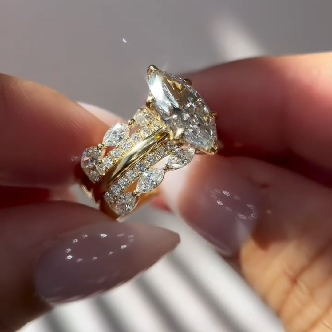 Stunning Marquise Cut 3.0ct Insert Ring Set in Sterling Silver