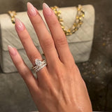 Luxurious Oval Cut 3PC Wedding Set In Sterling Silver
