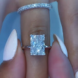 Gorgeou Radiant Cut 5.0ct Solitaire Ring Set In Sterling Silver