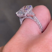 Luxurious Radiant Cut 5.0ct Three Stone Engagement Ring In Sterling Silver