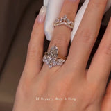 Sparkling 4.0ct Marquise Cut Curved 3PC Wedding Ring Set in Sterling Silver