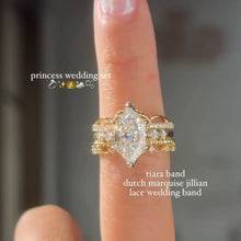 Exquisite 3.0ct Marquise Cut Jillian Lace 3PC Wedding Ring Set in Sterling Silver