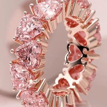 ROMANTIC 925 STERLING SILVER HEART CUT MORGANITE ETERNITY WEDDING RING