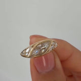Bold East-West 1.0ct Marquise Cut Statement Ring