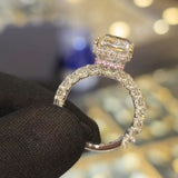 Magnificent 8.0ct Radiant Cut Chunky Eternity Band with Pink Collar Engagement Ring In Sterling Silver