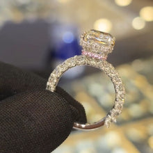 Magnificent 8.0ct Radiant Cut Chunky Eternity Band with Pink Collar Engagement Ring In Sterling Silver