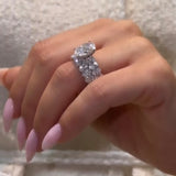 Exquisite 5.0ct Oval Cut Double Eternity Band 2PC Wedding Ring Set in Sterling Silver