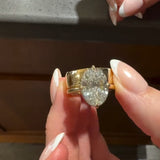 Massive 5.0ct Oval Cut matched Interlocking puzzle Ring Set In 925 Sterling Silver