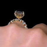 Dimensional Oval Cut 5.0 Ct 3PC Ring 925 Sterling Silver Wedding Ring Set