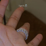 Dreamlike Insert Ring Oval Cut 5.0ct Engagement Ring In Sterling Silver