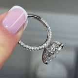 Deluxe Hidden Halo Marquise Cut 3.0ct Engagement Ring In Sterling Silver