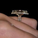 Elegant Halo Design Marquise Cut 5.0ct Engagement Ring In Sterling Silver