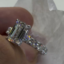 Timeless 5.0ct Emerald Cut Pavé Engagement Ring In Sterling Silver