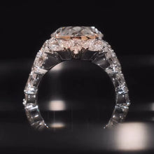 Majestic-looking Pave Oval Cut 10.0ct Engagement Ring In Sterling Silver