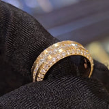 The "Equinox" Brushed & Pavé Statement Band