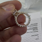 5.0ct Elongated Radiant Cut Eternity Band Engagement Ring