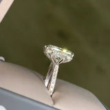 Luxurious Radiant Cut 5.0ct Three Stone Engagement Ring In Sterling Silver